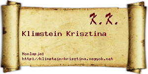 Klimstein Krisztina névjegykártya