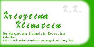 krisztina klimstein business card